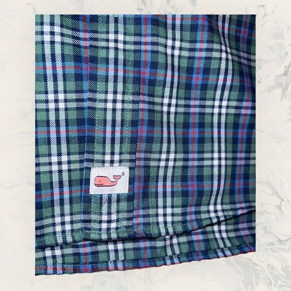 Vineyard Vines Performance Classic Fit Murray Blue Green Shirt Men’s Size Medium - Picture 4 of 7